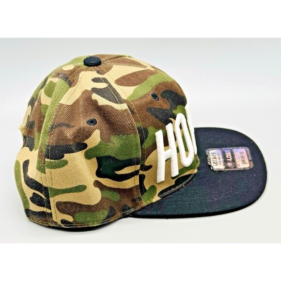 DJ HOPPA Snapback Baseball Cap Camo White Lettering Leader of Generation Apparel - Picture 3 of 9